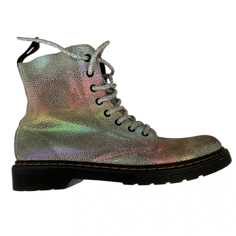 Dr. Martens 1460 Pascal J Rainbow Glitter Kids Metallic Boots Size US 4.